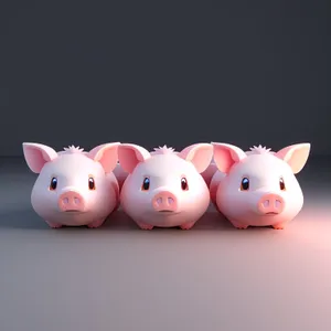 Pink Piggy Bank Filled with Coins
