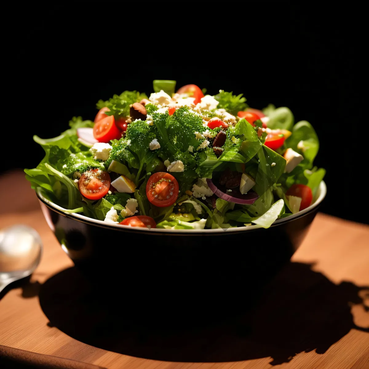 Picture of Delicious vegetarian salad bowl with fresh vegetables