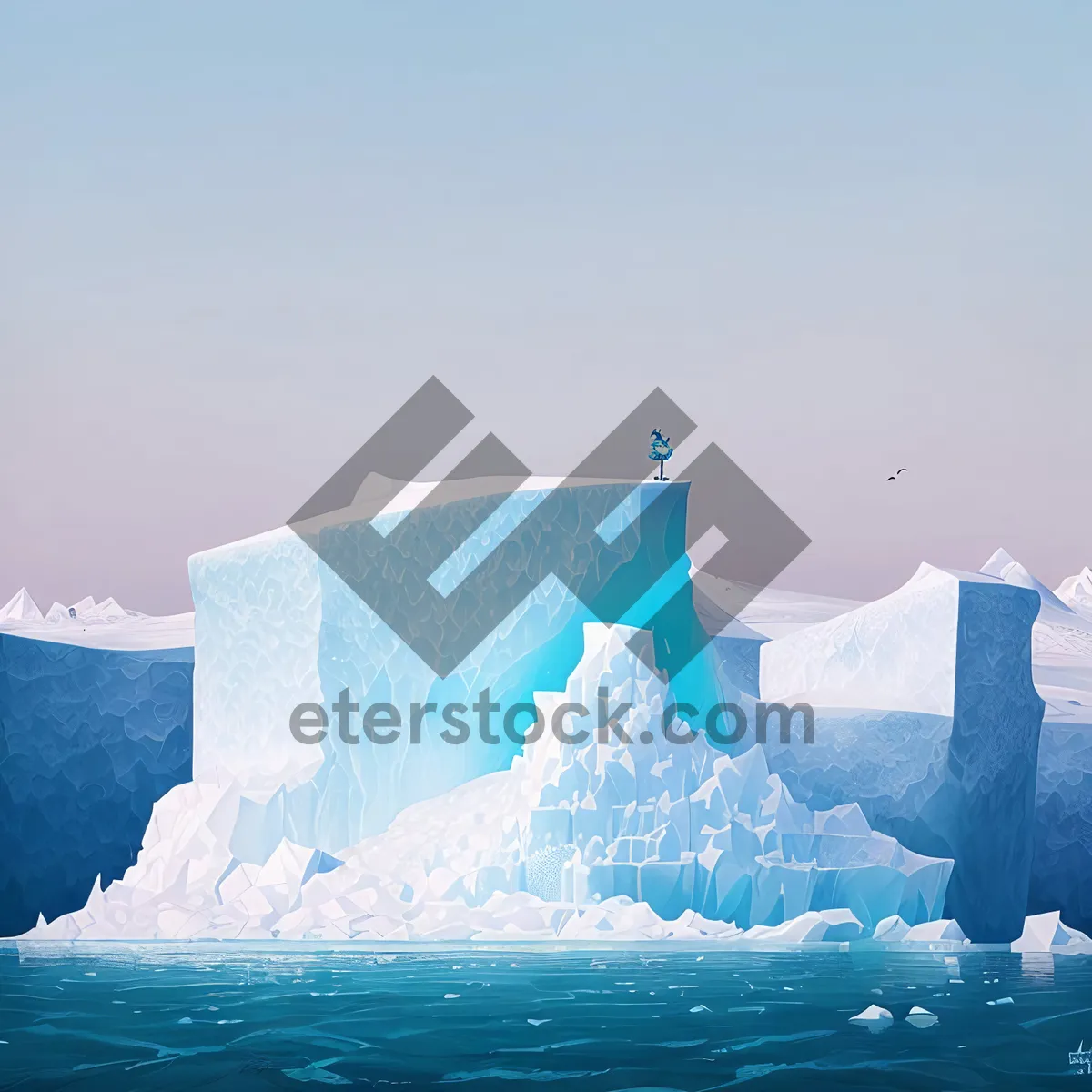 Picture of Frozen Arctic Glacier Painting Melting in Winter