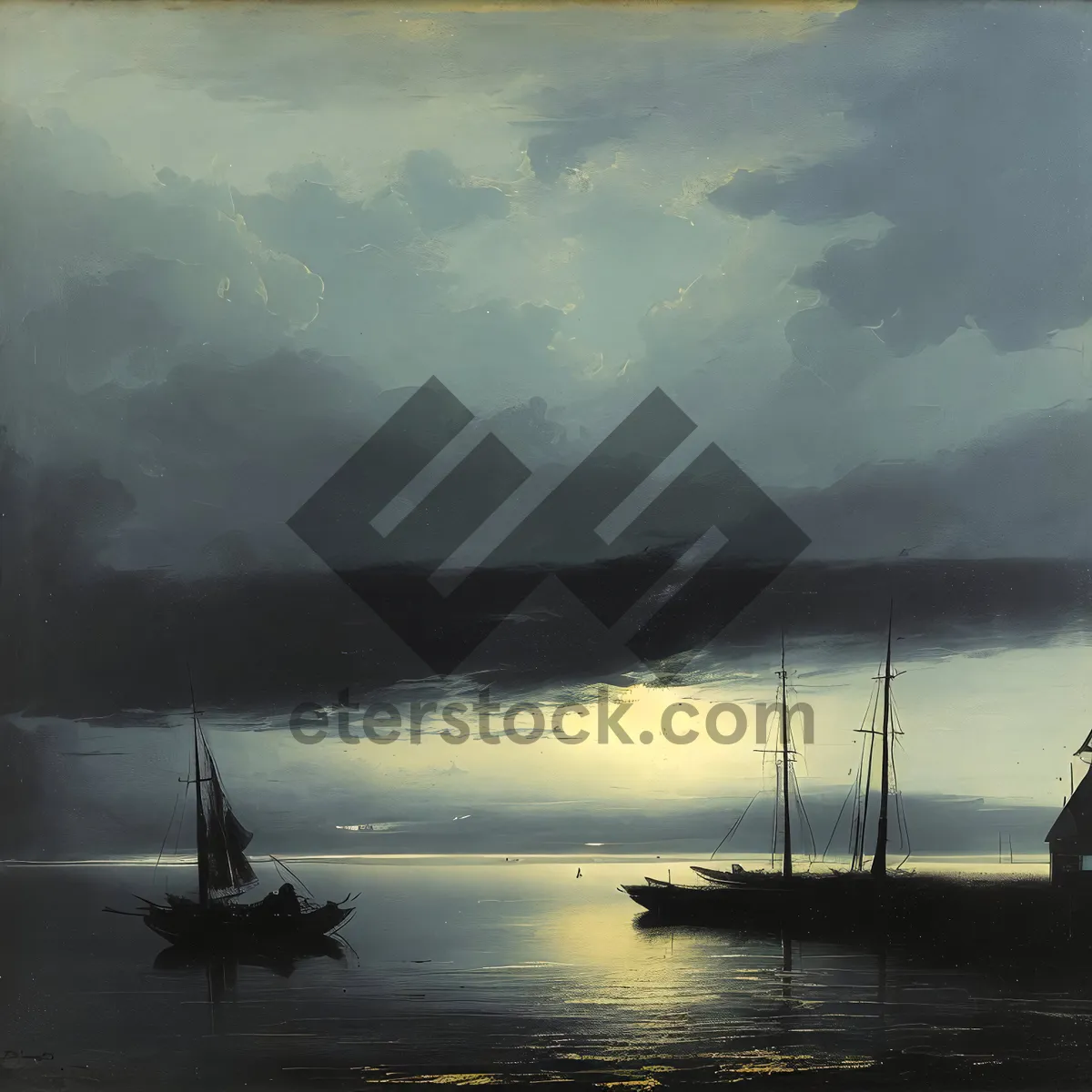 Picture of Serene Sunset Sailboat on Tranquil Waters.