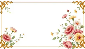 Floral Ornate Design Element with Curved Lines