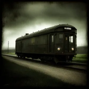 Vintage Train on Railway Tracks