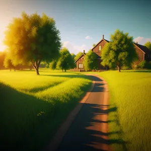 Golden Rapeseed Fields Embracing Serene Countryside