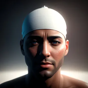 Fashionable Goggles and Bathing Cap Portrait