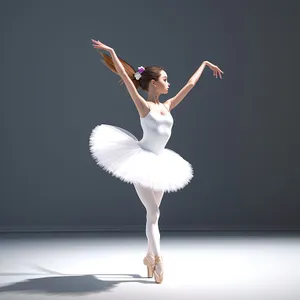 Elegant Ballerina Gracefully Performing a Jump
