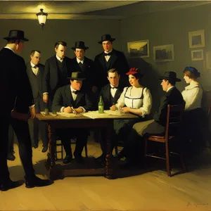 Corporate team working together at office meeting