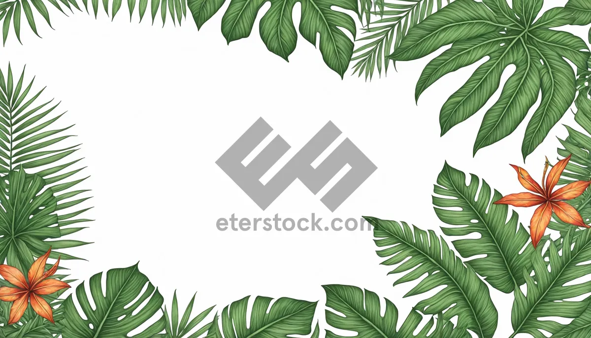 Picture of Summer tree branch with floral decoration and leaves