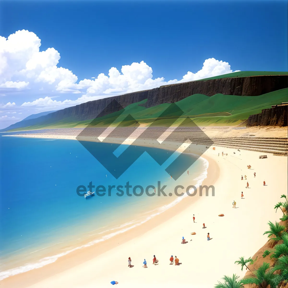 Picture of Tropical Beach Paradise: Sun, Sand, and Blue Waters