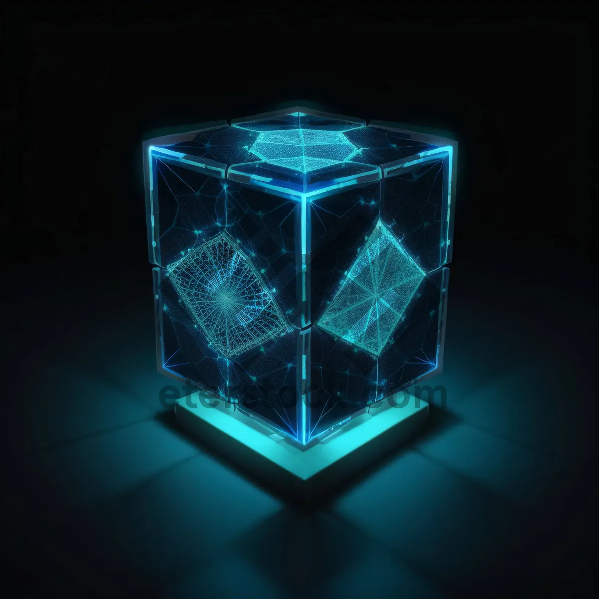 Picture of Black Glass Fractal Design Technology Graphic