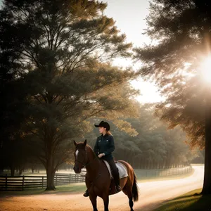 Graceful Equestrian Saddle on Majestic Stallion amidst Lush Greenery