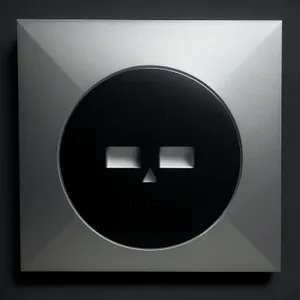 Modern clock icon on black screen