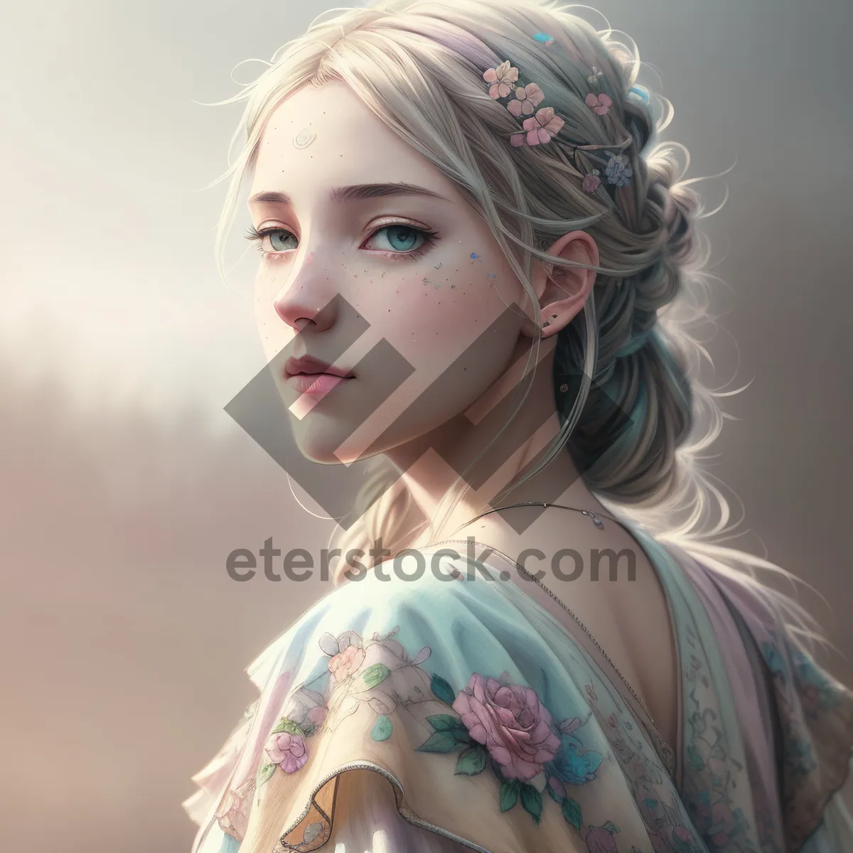 Picture of Glamorous princess with captivating blond hair and sensual eyes