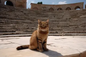 Curious Orange Tabby Kitty with Fluffy Whiskers
