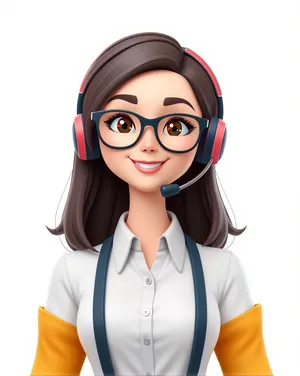 Attractive model with happy face portrait.