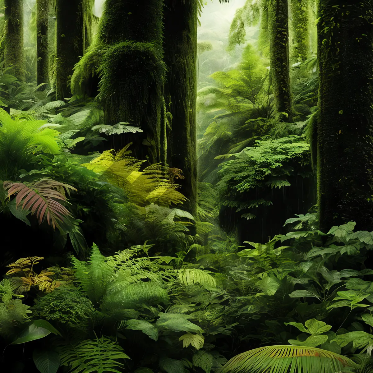 Picture of Lush Tropical Fern in Forest Landscape