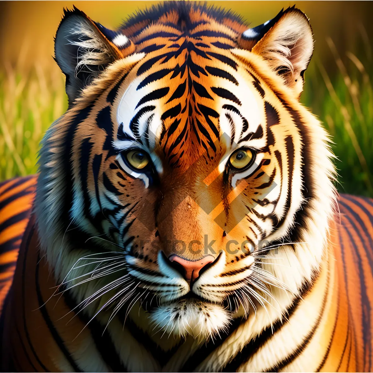 Picture of Wild Tiger Cat - Majestic Feline Predator with Striking Stripes