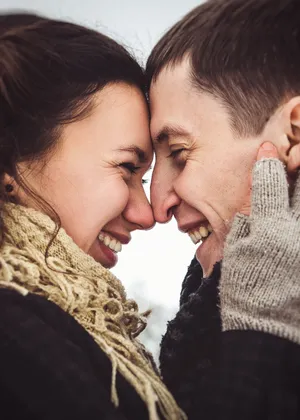 Happy Couple Smiling in Joyful Relationship Portrait