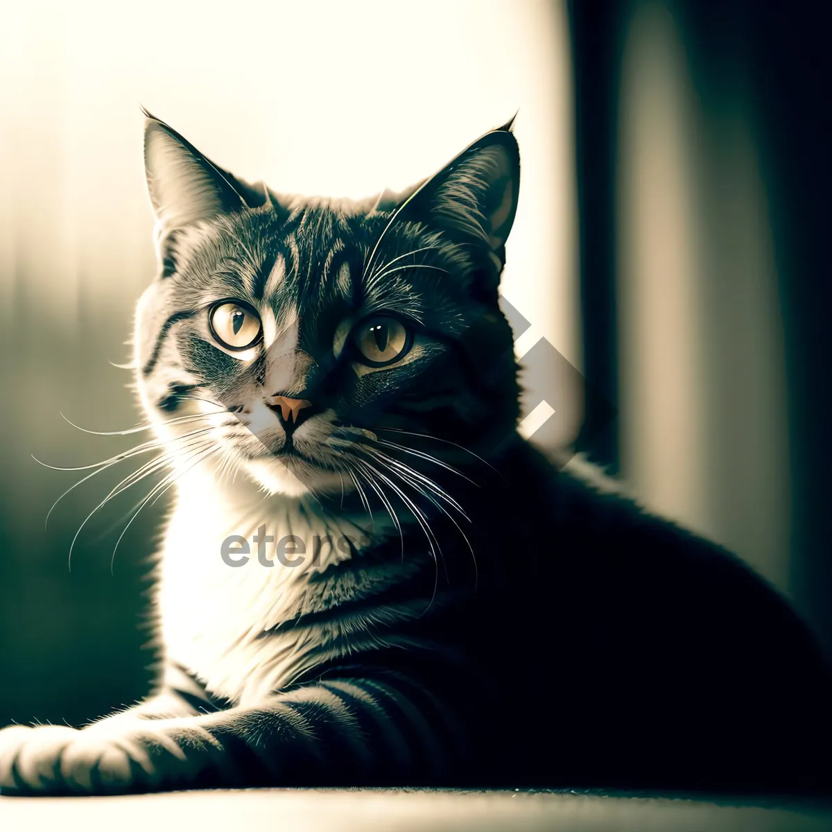 Picture of Furry Feline Cutie with Striped Gray Fur