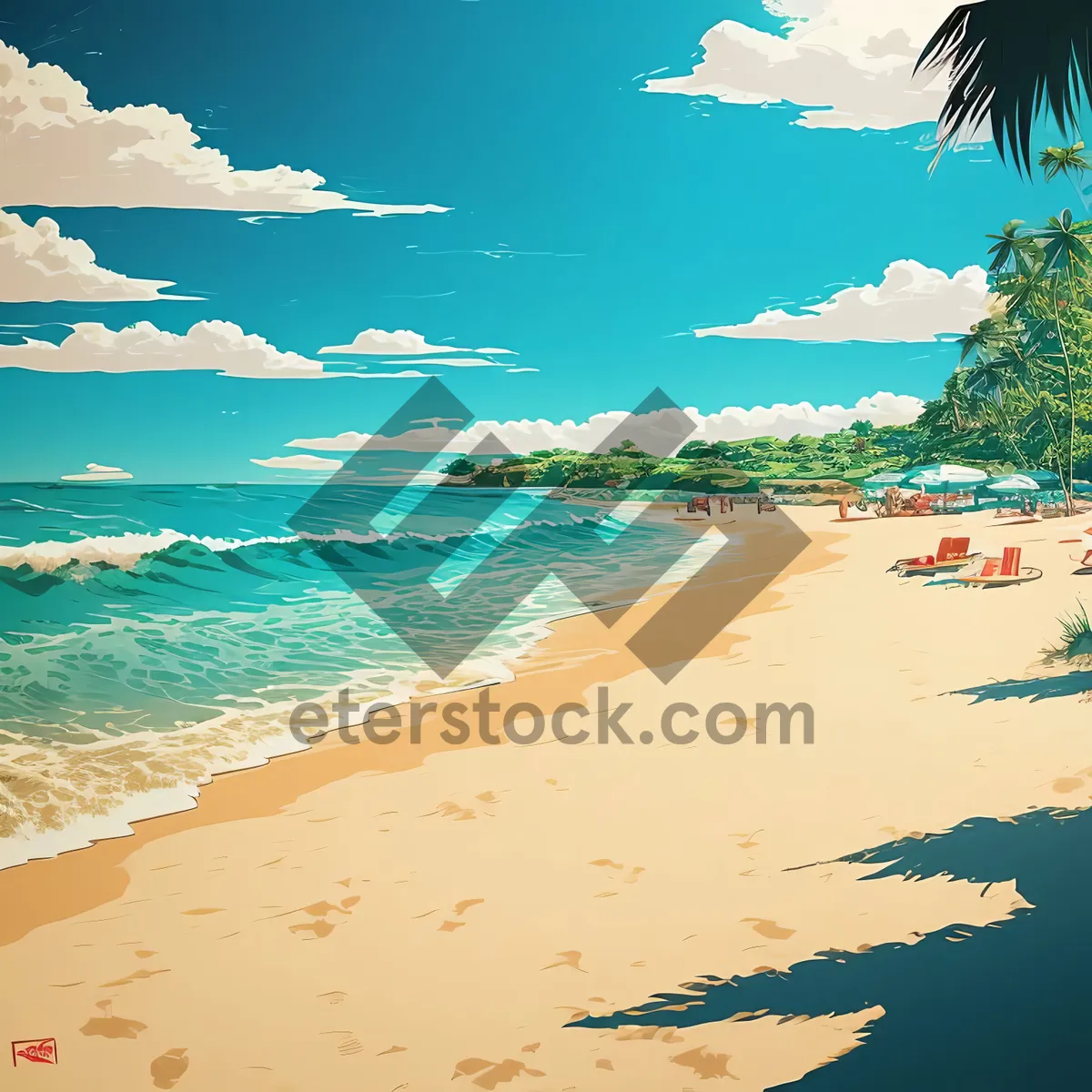 Picture of Serene Seascape on a Tropical Beach