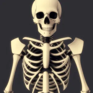 Terrifying 3D Skeleton Sculpture with Spooky Skull