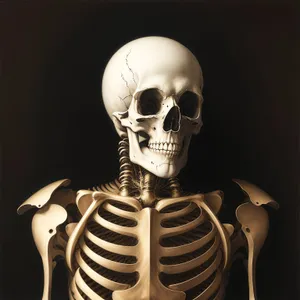 Mechanical Skeleton Sculpture: Anatomical 3D Art