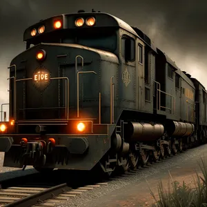 Vintage freight train on railway tracks