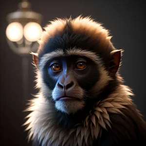 Playful Baby Ape with Black Fur - Wildlife Portrait