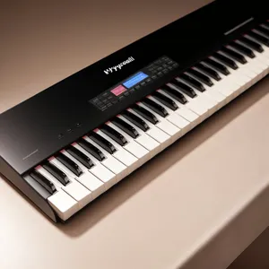 Black Electronic Keyboard: Musical Synthesizer Instrument