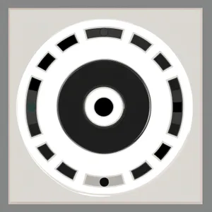 Black 3D Metal Circle Icon Device