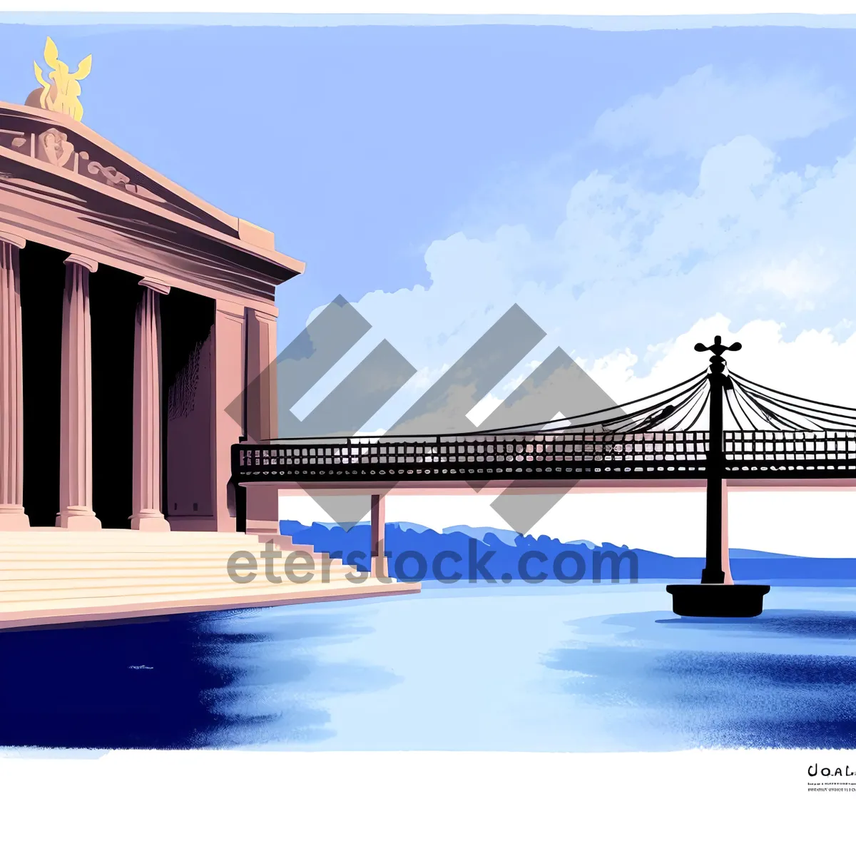 Picture of Iconic Suspension Bridge over City's Glittering Bay