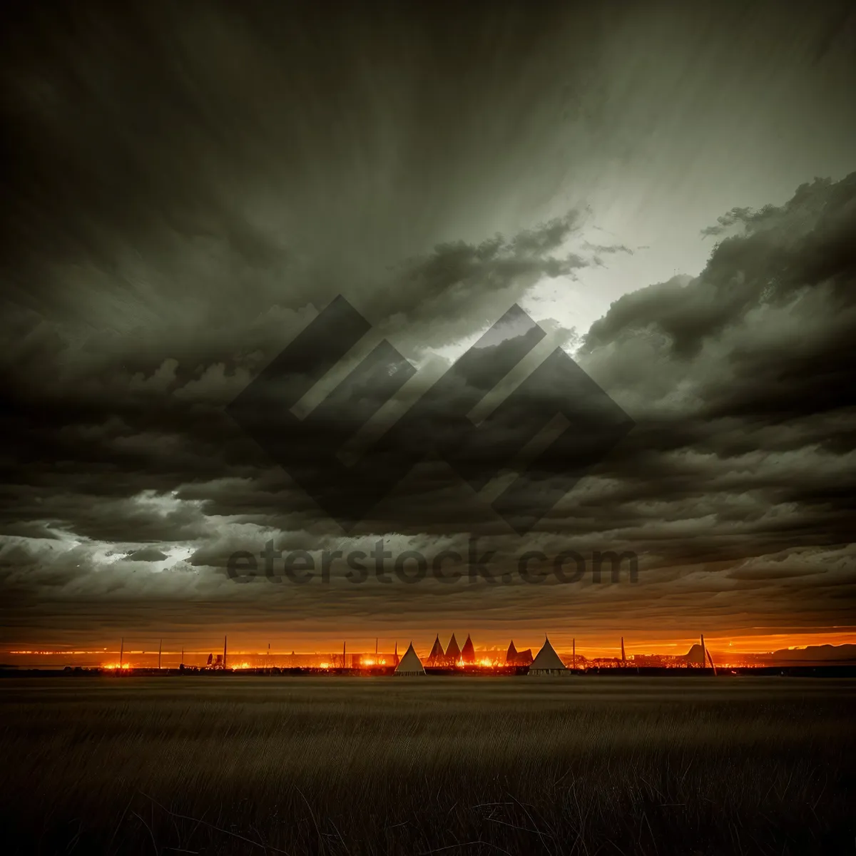 Picture of Golden Horizon: Tranquil Sunset over Ocean Waves