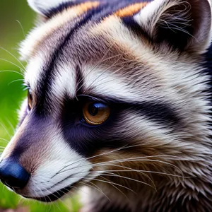 Furry Feline with Piercing Eyes - Domestic Cat