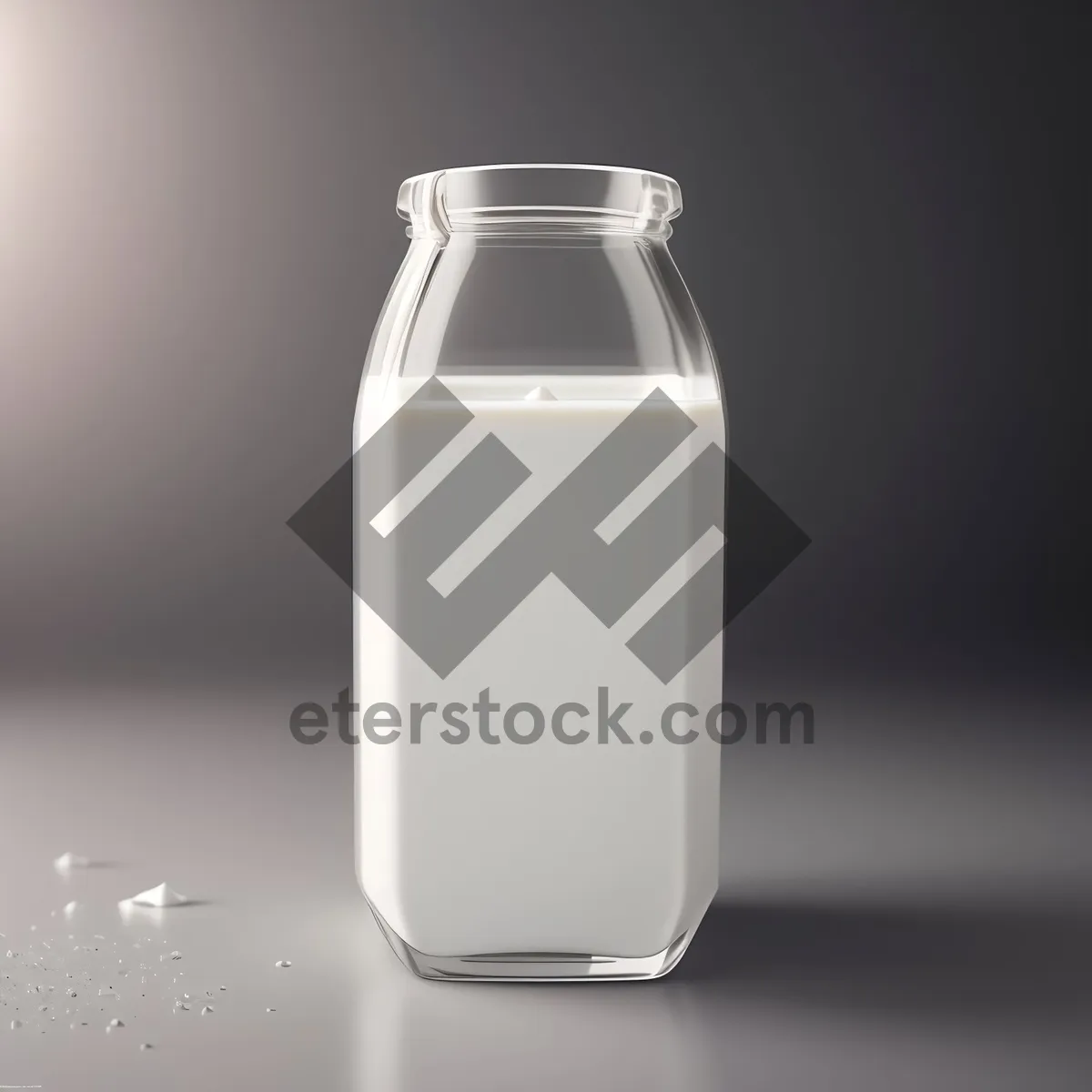 Picture of Translucent Glass Vodka Bottle with Label
