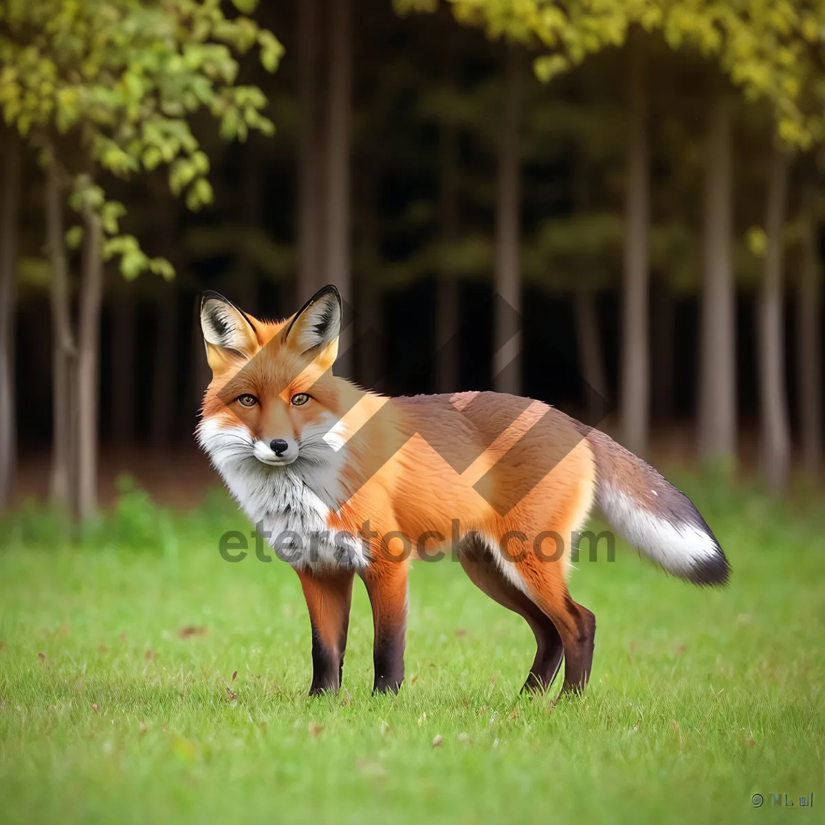 Picture of Adorable Red Fox Kit in Grass