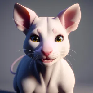 Cute Cartoon Kitty with Funny Ears