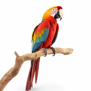 Vibrant Yellow Macaw Bird with Colorful Feathers