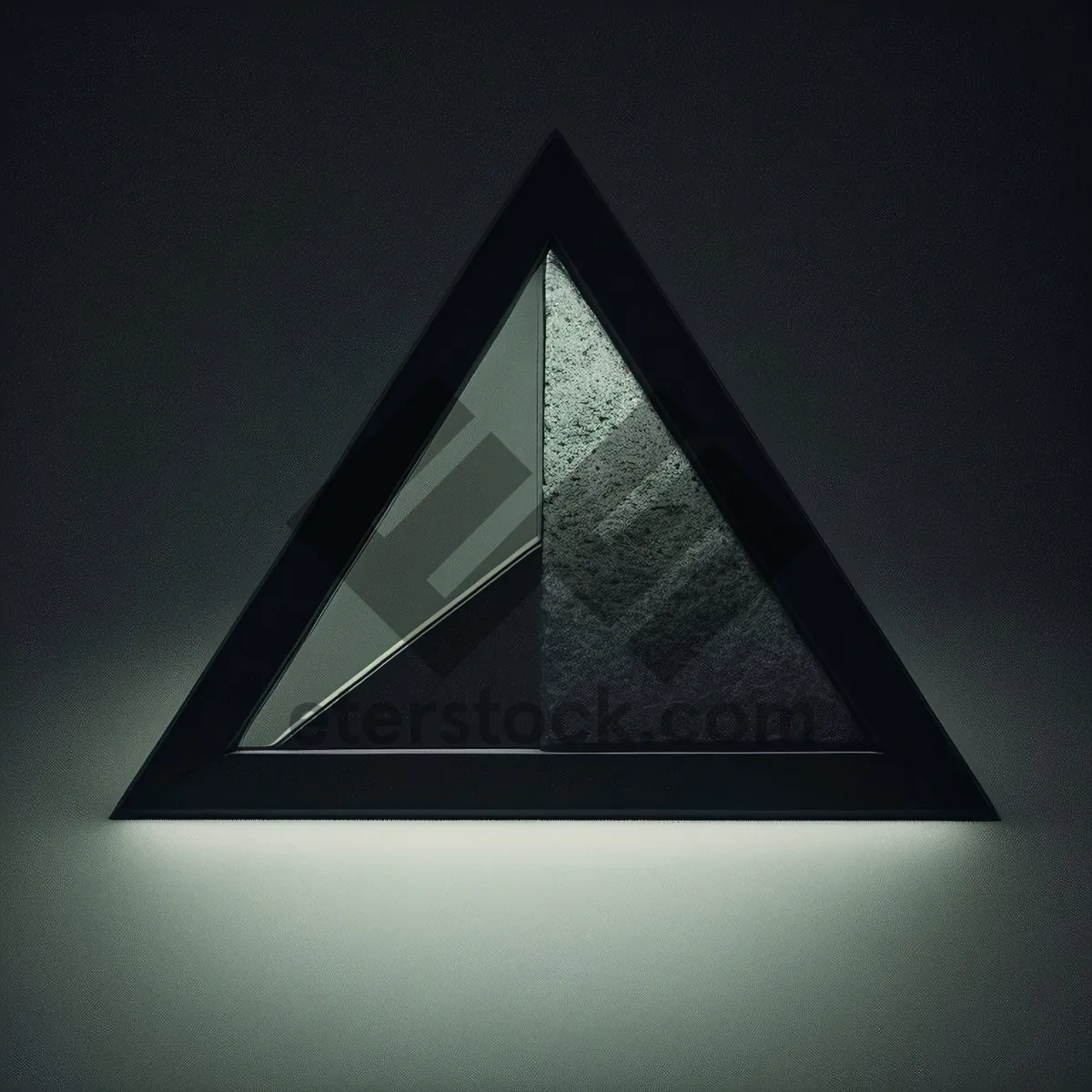 Picture of Cautionary Glass Pyramid Sign: 3D Symbol of Danger