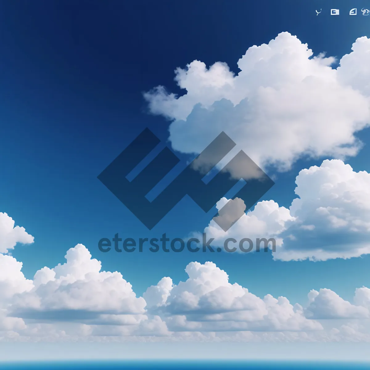 Picture of Vibrant Sky with Fluffy Cumulus Clouds