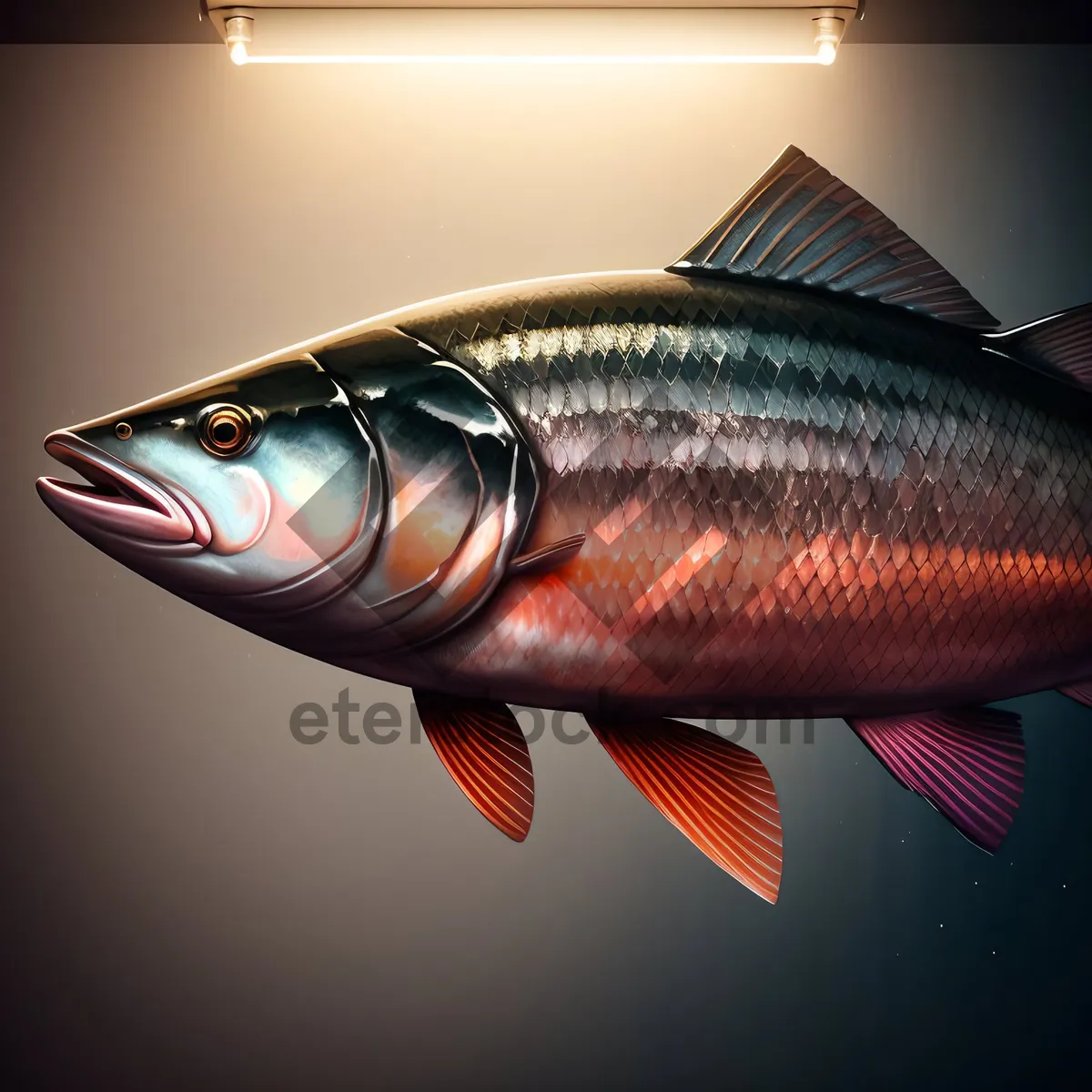 Picture of Swimming Seafood: Coho Salmon in Aquarium.