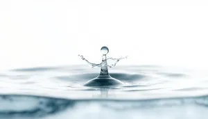 Clear water fountain with falling drops