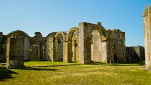 Ancient Roman Church Monument on Skyline of Historic City