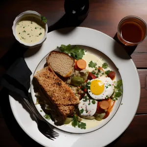 Grilled Steak with Fresh Salad and Vegetable Medley