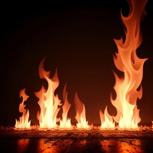 Fiery Flames Illuminate Warm Fireplace Ambiance