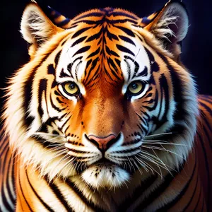 Majestic Tiger in the Wild: Fierce Striped Predator