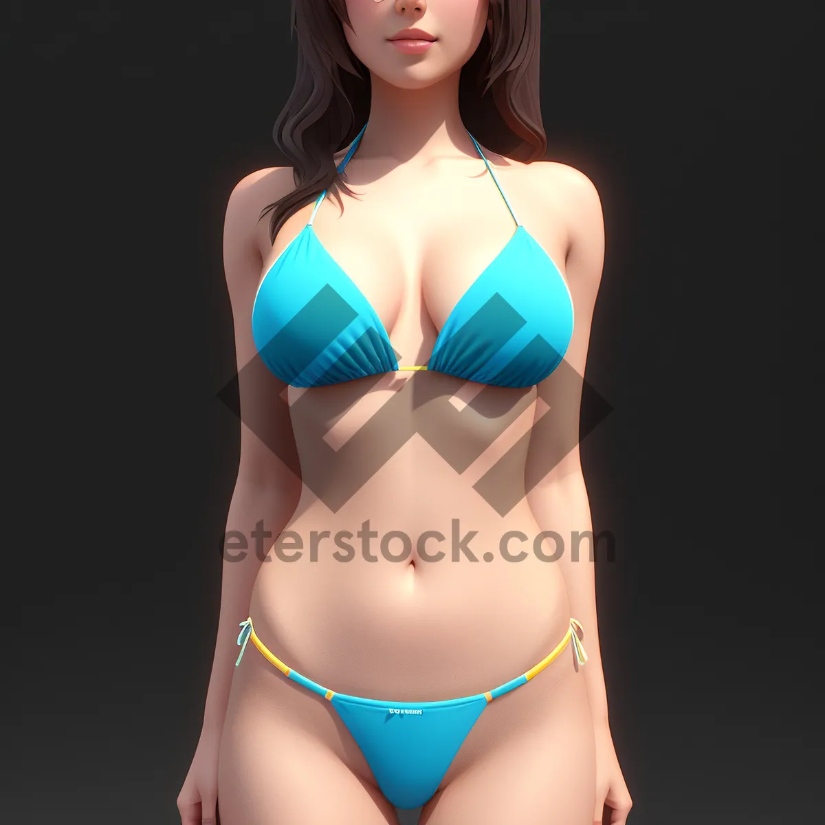 Picture of Beach Babe in Black Bikini: Sexy Swimwear for Summer Fun