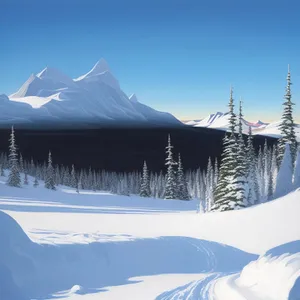 Snowy Alpine Landscape: Majestic Winter Mountainscape