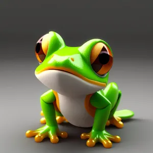 Cute Cartoon Frog with Big Eyed Expression