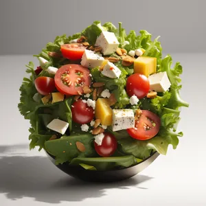 Delicious Vegetable Salad with Fresh Ingredients and Cheese