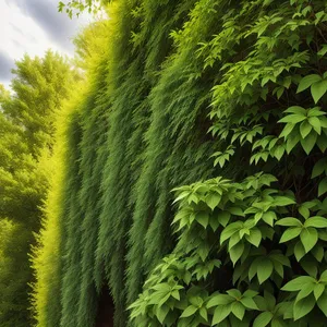 Lush Jungle Landscape: Willow Leaf in Summer