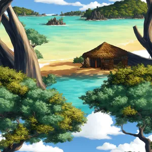 Serene Tropical Beachscape with Azure Waters